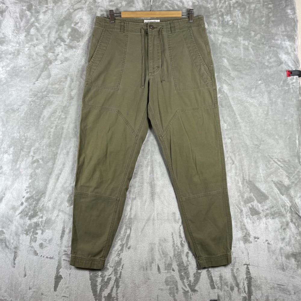 REI Co-op OG107 Pants Men 34x32 Green Drawstring Waist Tapered Leg Outdoor Baker